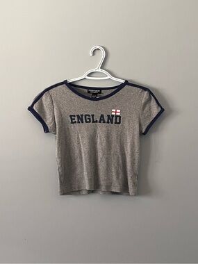 Urban Planet England Baby Tee Streetwear Society - Grey with Navy Trim